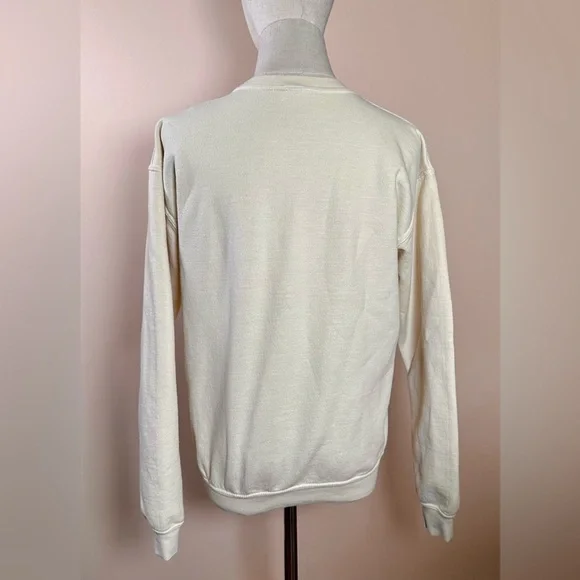 Urban Outfitters Mushroom Girl Graphic Sweatshirt Cream Blue Cottagecore Top - Picture 6 of 9